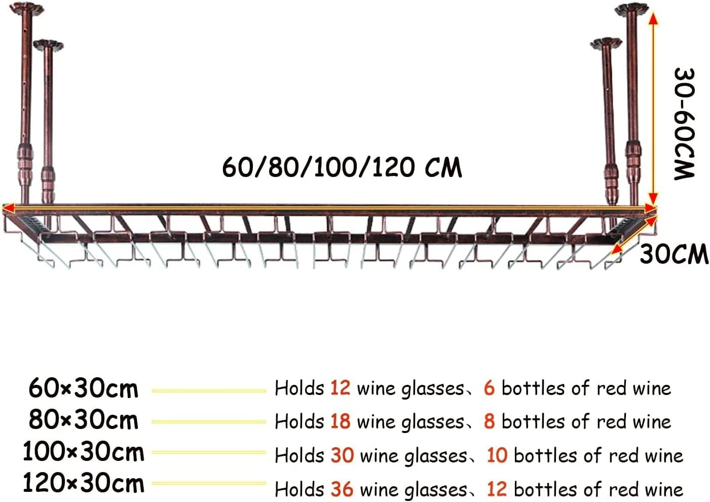 IOCCIOBB Wall-Mounted Wine Rack with Adjustable Holder