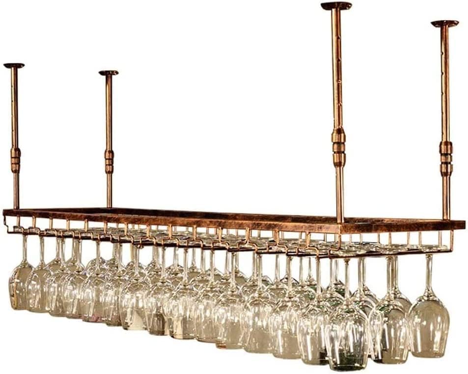 Vintage Rustic Wine Glass Holder Rack - 60x35cm