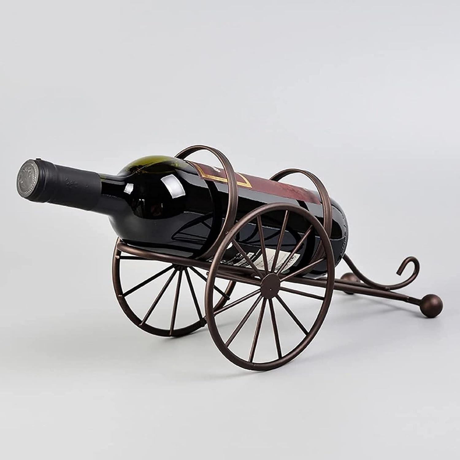 GAXQFEI Retro Cannon Metal Wine Rack Decor
