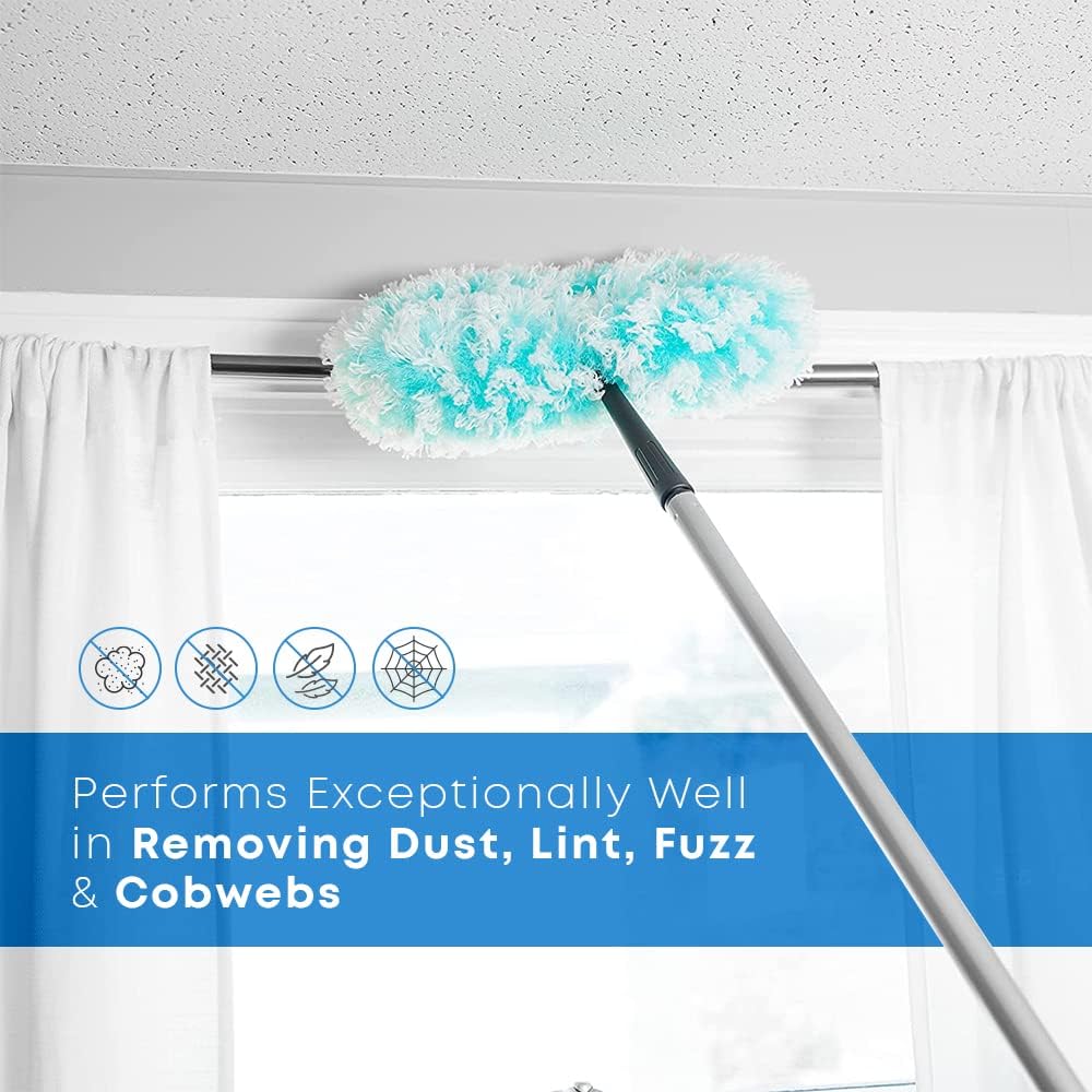 Fuller Brush Fuzzy Fan Duster with Handle Pink