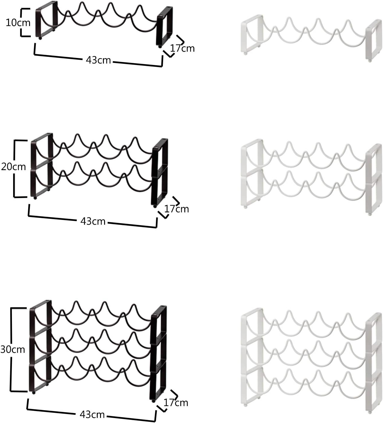 Modular Wine Rack with Stackable Design BlackWhite
