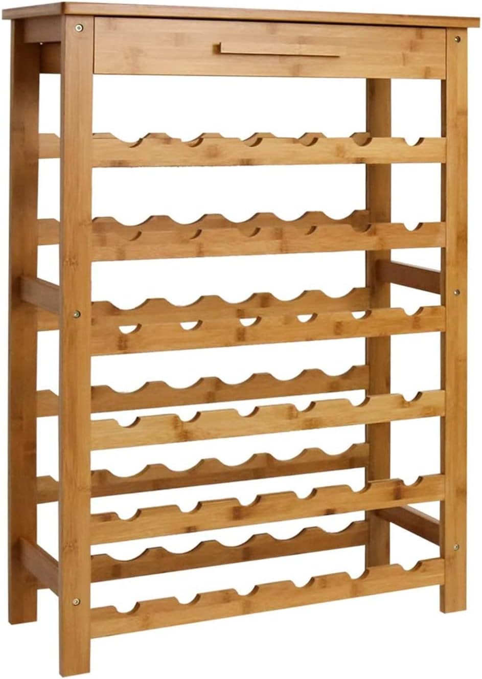 Sangsan Bamboo Wine Rack 6-Tier with Drawer
