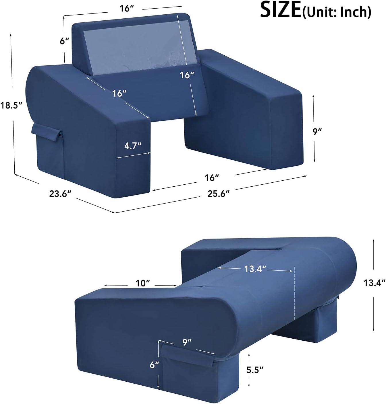 Skypatio Lap Desk Pillow with Pocket - Navy Blue