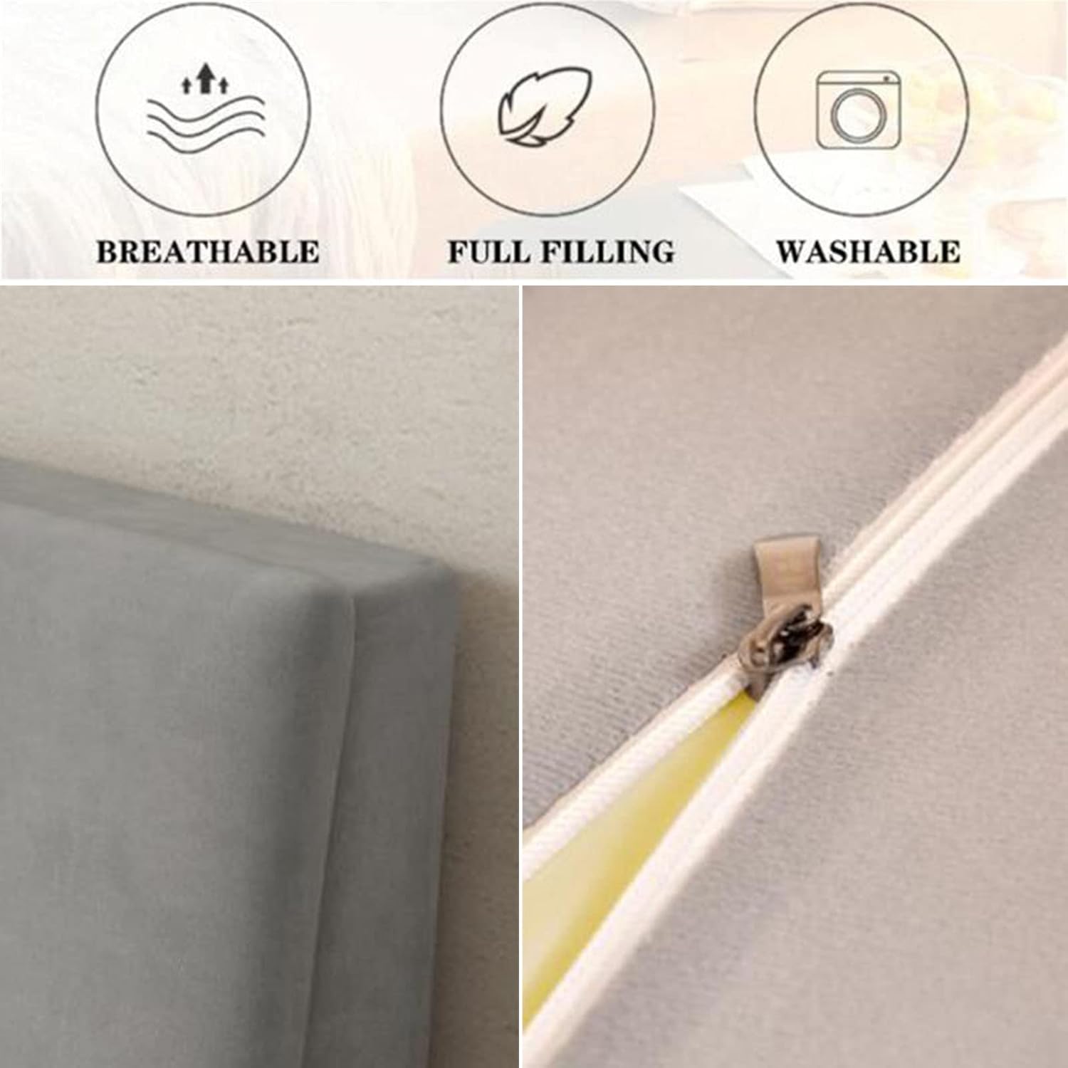 ZZYK Plush Headboard Pillow for No Headboard Bed 1