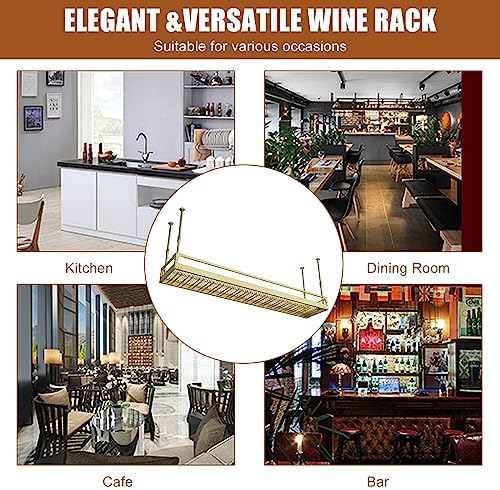 Generic Adjustable Ceiling Wine Glass Rack with LED Light