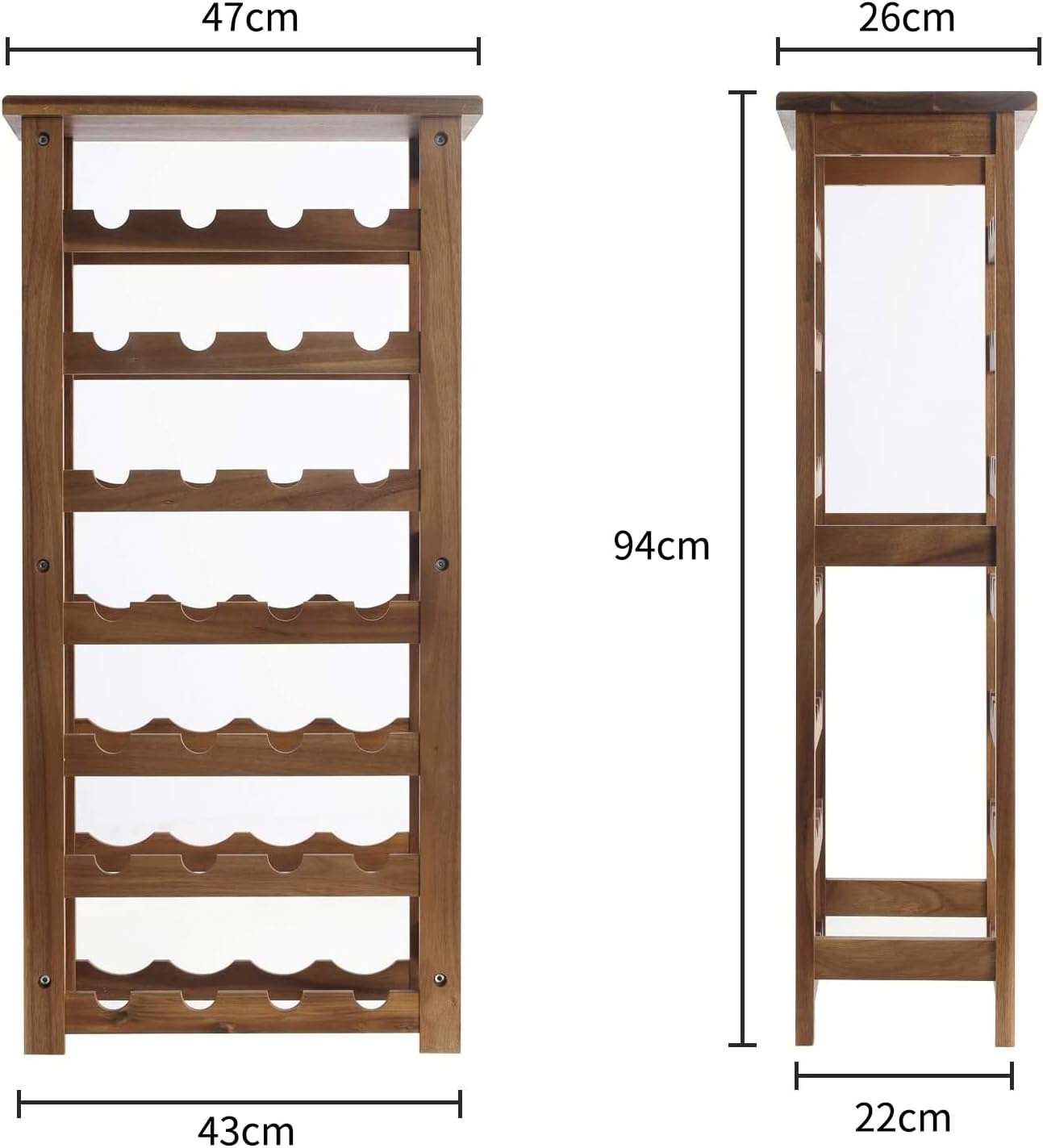 Everous 7-Tire Free Standing Wine Rack 28 Bottles Holder