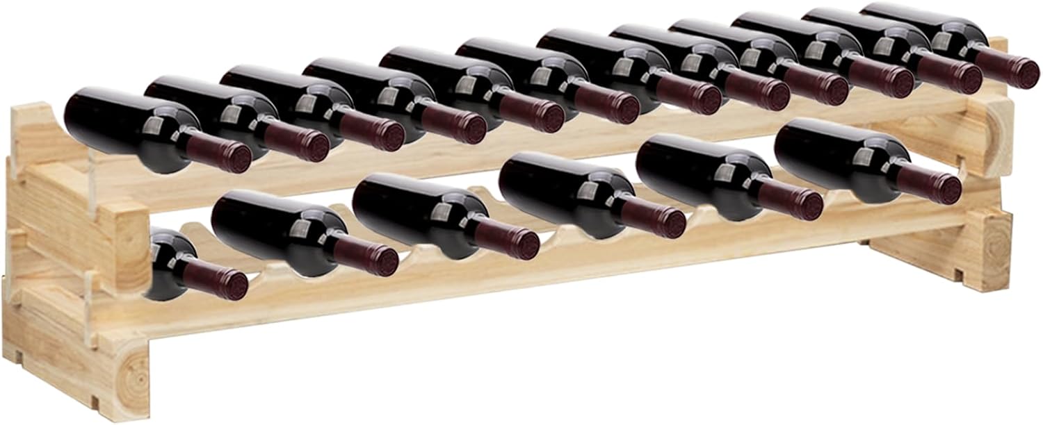MJiot 24-Bottle Modular Bamboo Wine Rack
