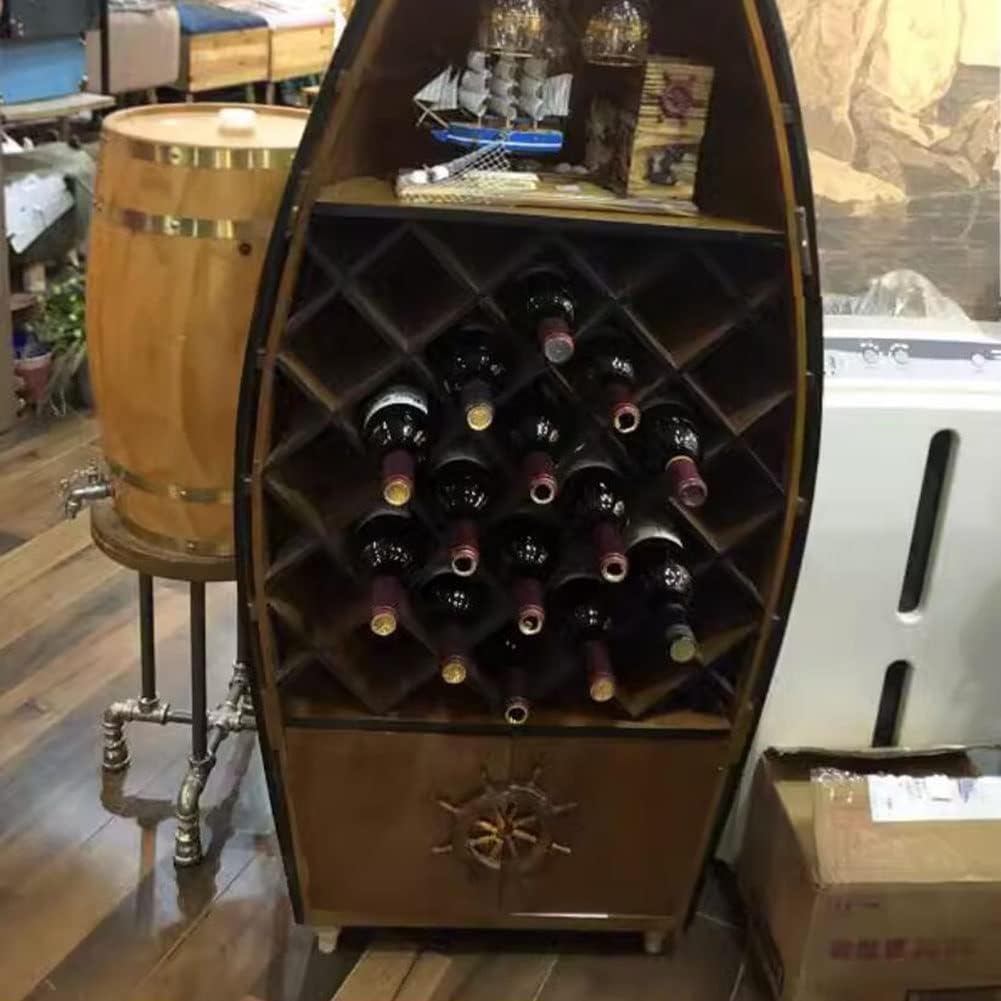 Etlegor Wooden Sailboat Wine Rack for 17 Bottles