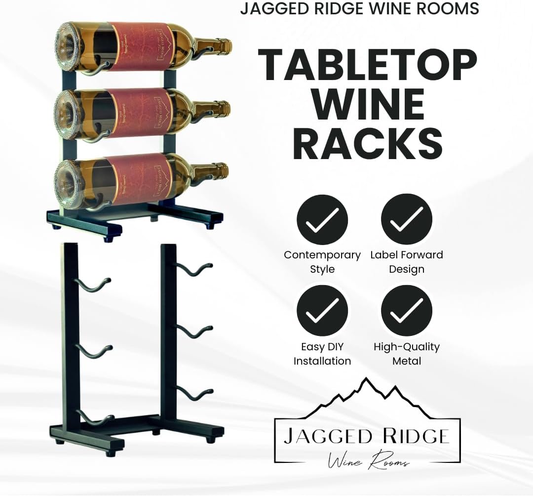 Compact 3-Bottle Wine Rack with Elegant Metal Design