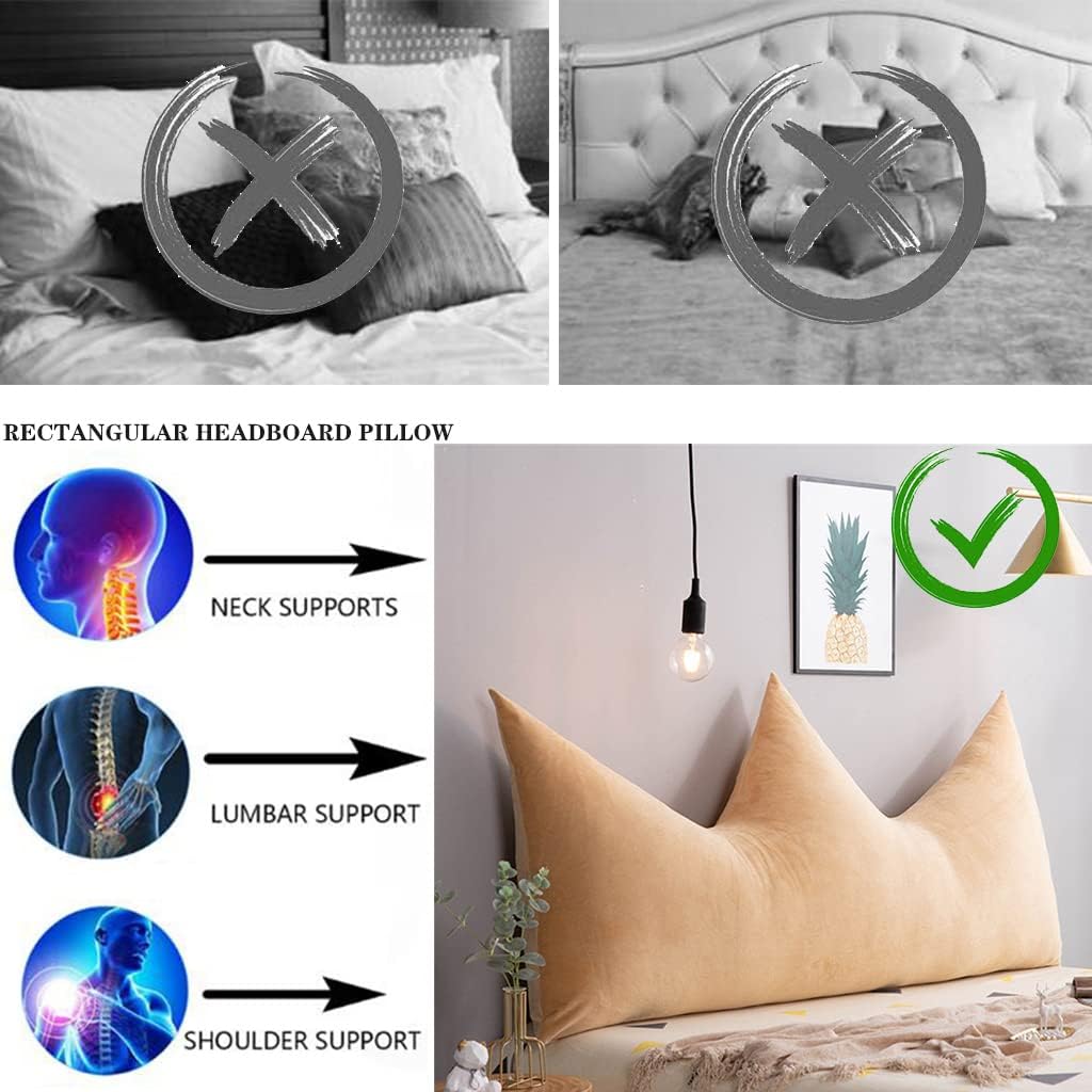 ZZYK Large Velvet Wedge Pillow Reading Support Cushion