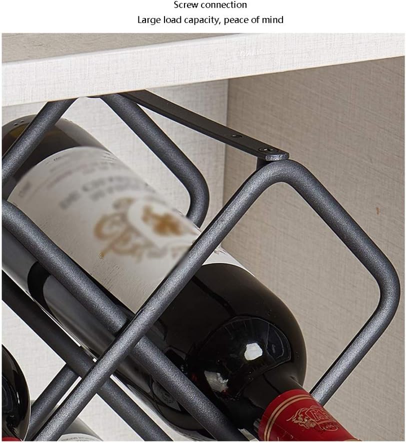 DYPA-AF12 8-Bottle Metal Wine Rack Free Standing Black