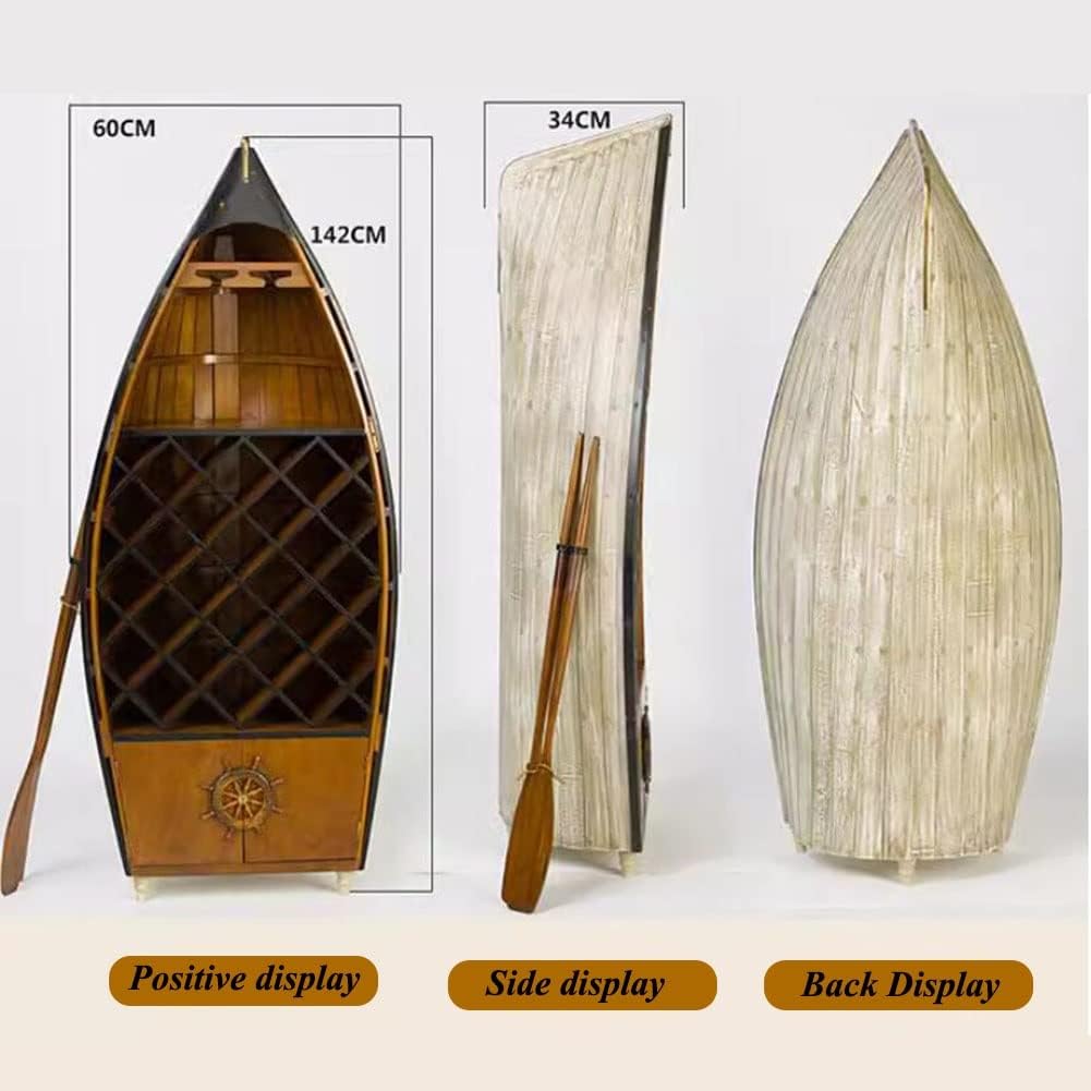 Etlegor Wooden Sailboat Wine Rack for 17 Bottles