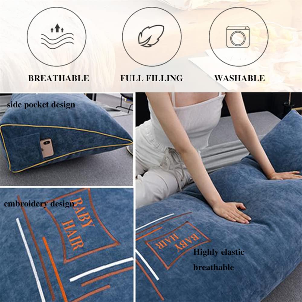 ZZYK Large Triangular Reading Pillow Blue 59150cm