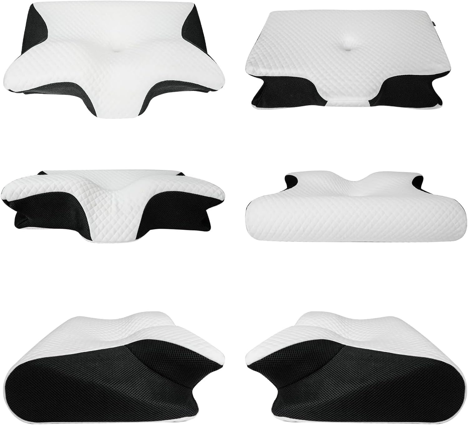 Ergonomic Memory Foam Pillow with Cooling Contour and Adjustable Support