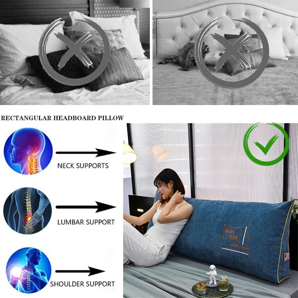 ZZYK Large Triangular Reading Pillow Blue 59150cm