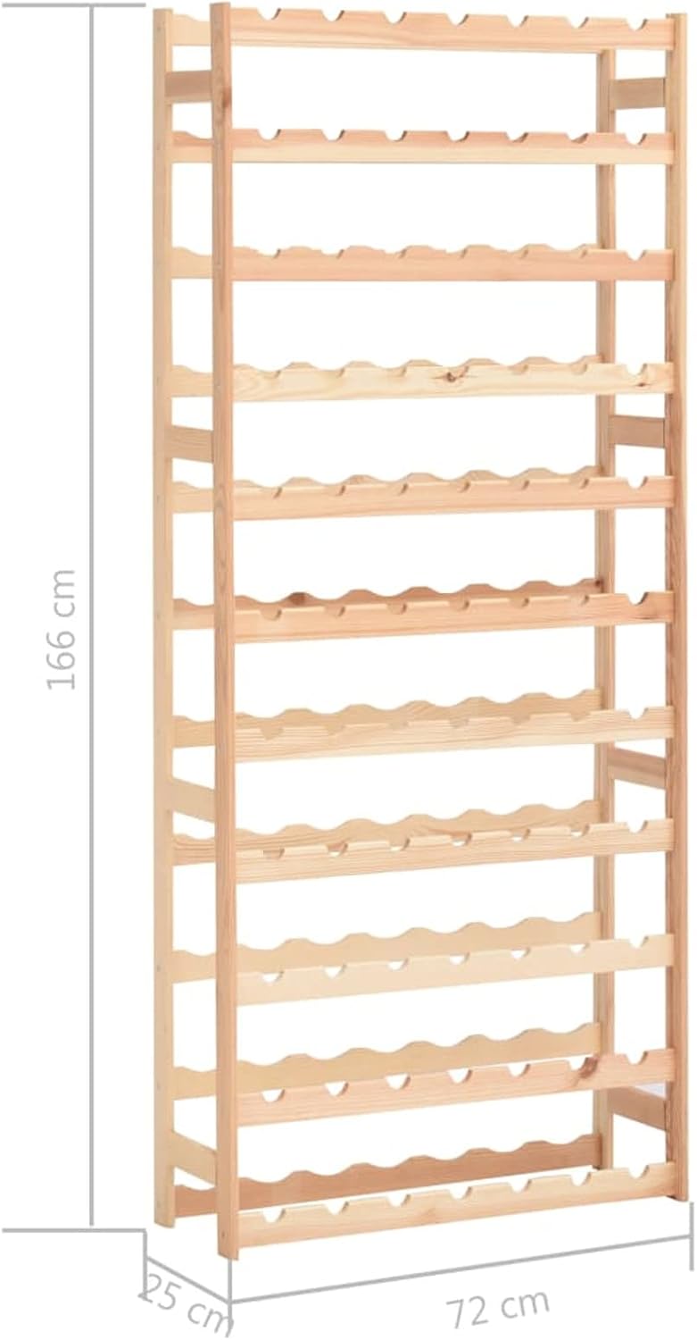 77-Bottle Freestanding Wine Rack in Beige