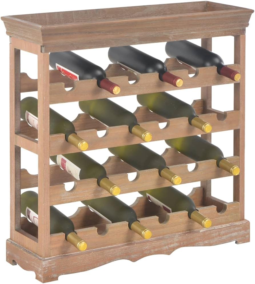 GOLINPEILO Wooden Wine Cabinet with 4 Shelves