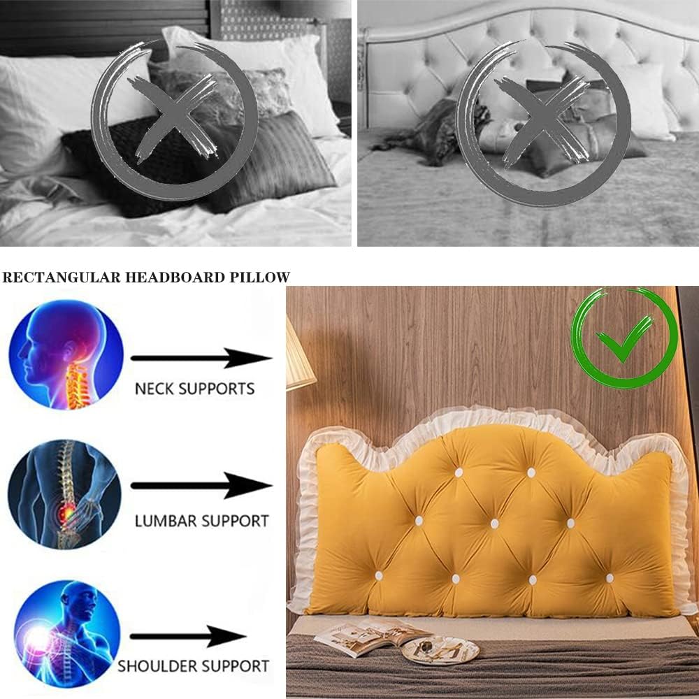 ZZYK Headboard Pillow Full King Queen Twin Yellow 70180cm