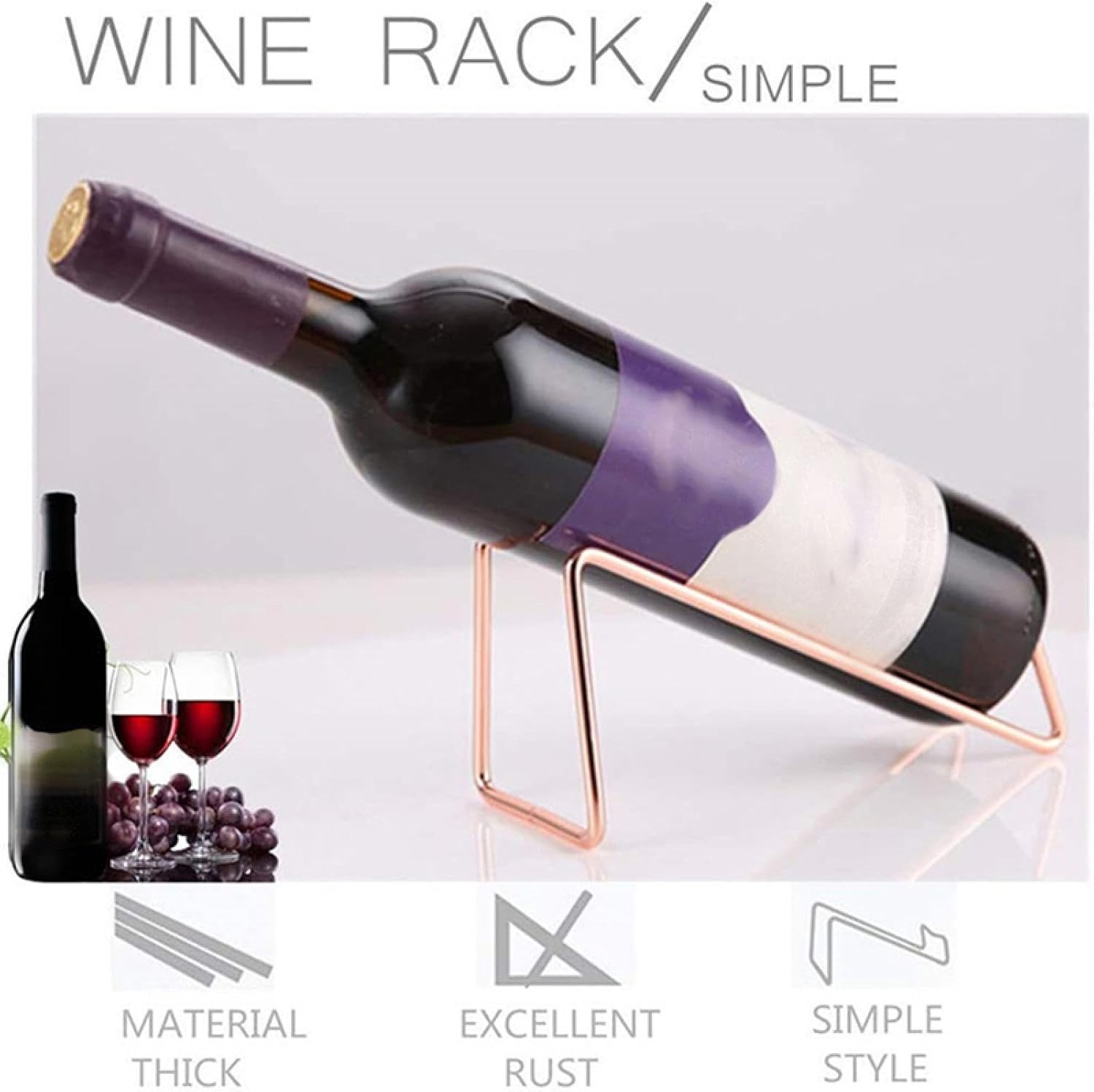OWKAY Z Shaped Metal Wine Rack