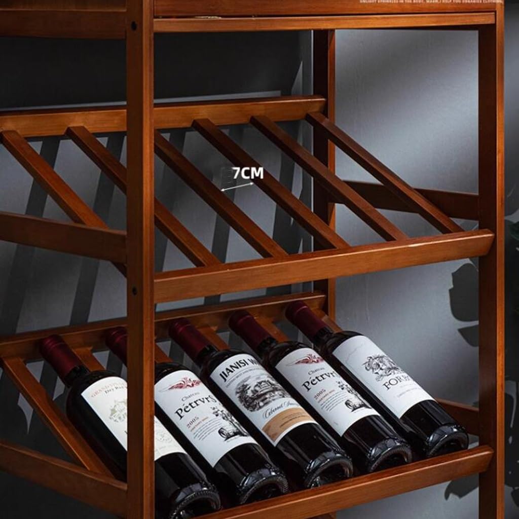 GIZNXBA 28-Bottle Wooden Wine Rack Freestanding Floor Storage