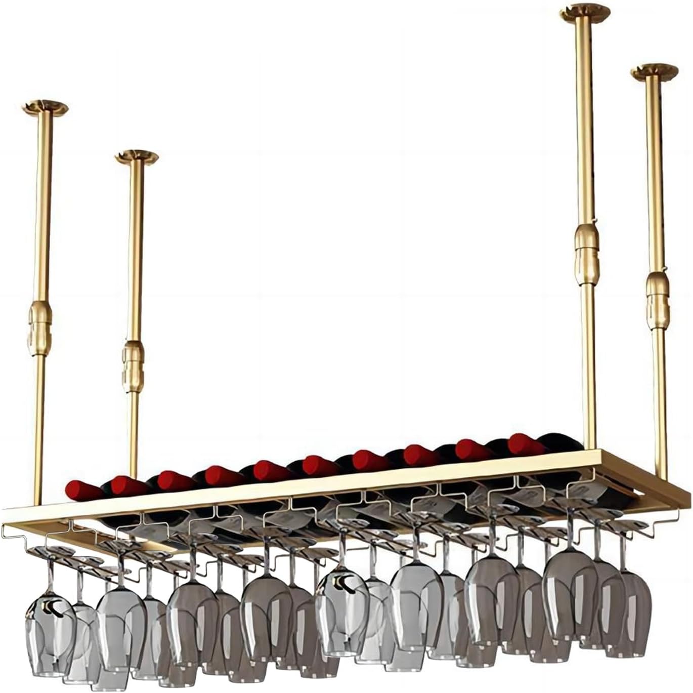 Whalebee Adjustable Wine Glass Holder Metal Rack
