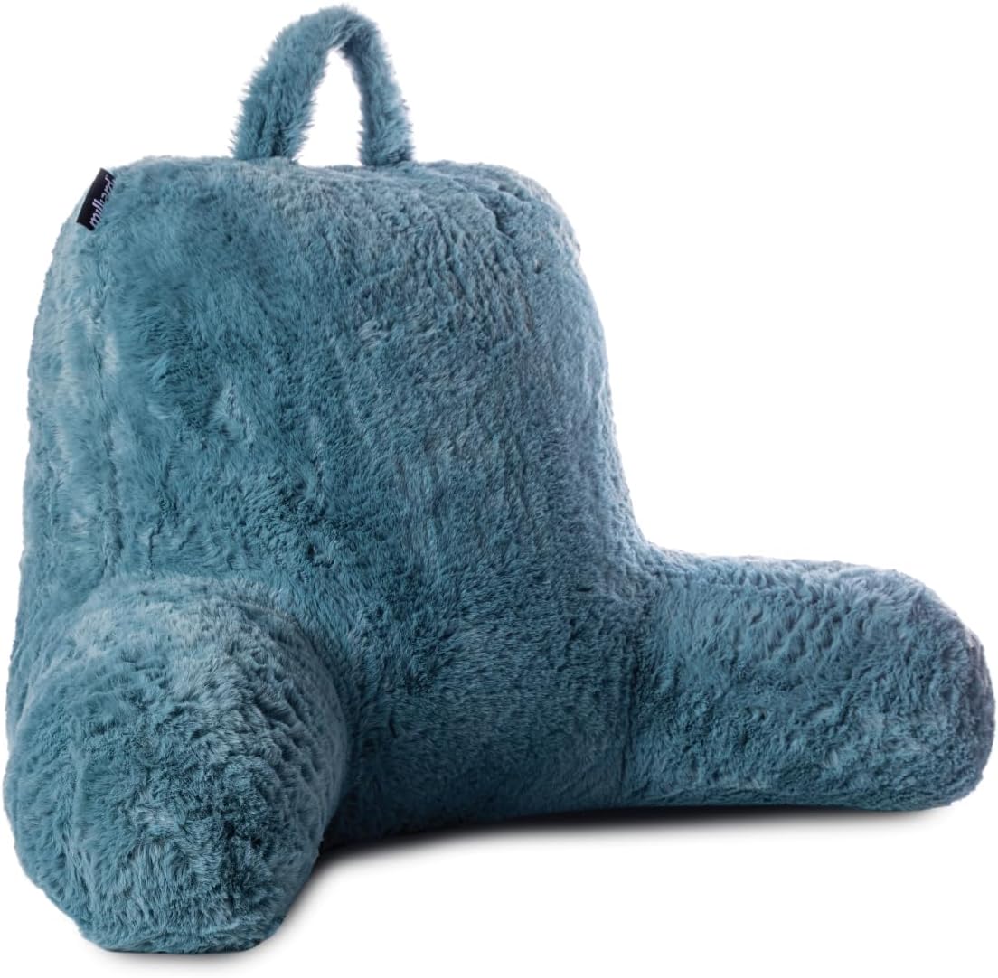 Milliard Reading Pillow with Faux Fur and Memory Foam