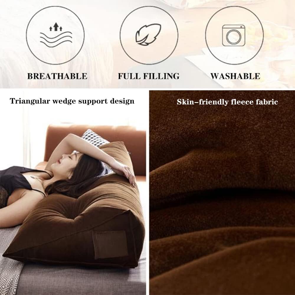 ZZYK Triangular Reading Pillow with Side Pockets