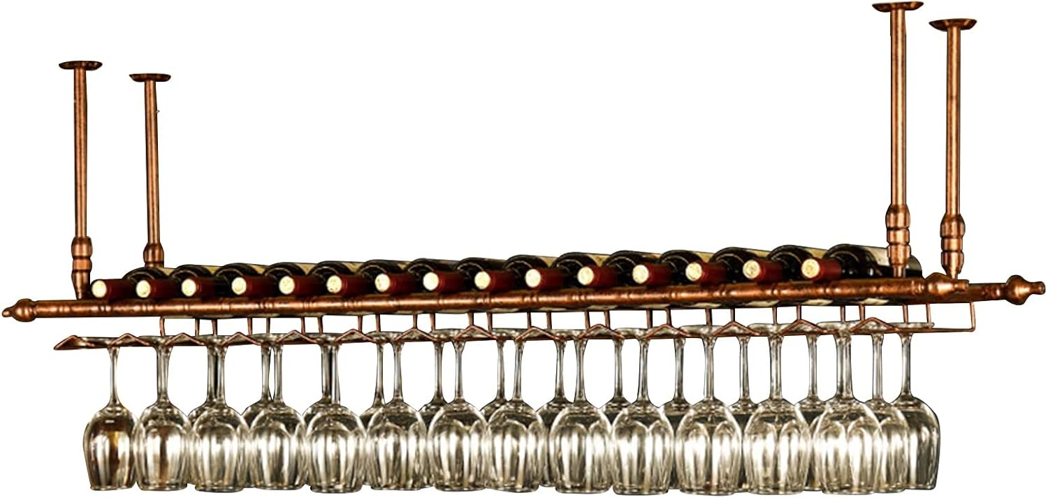 Suuim Metal Wine Rack with Stemware Holder