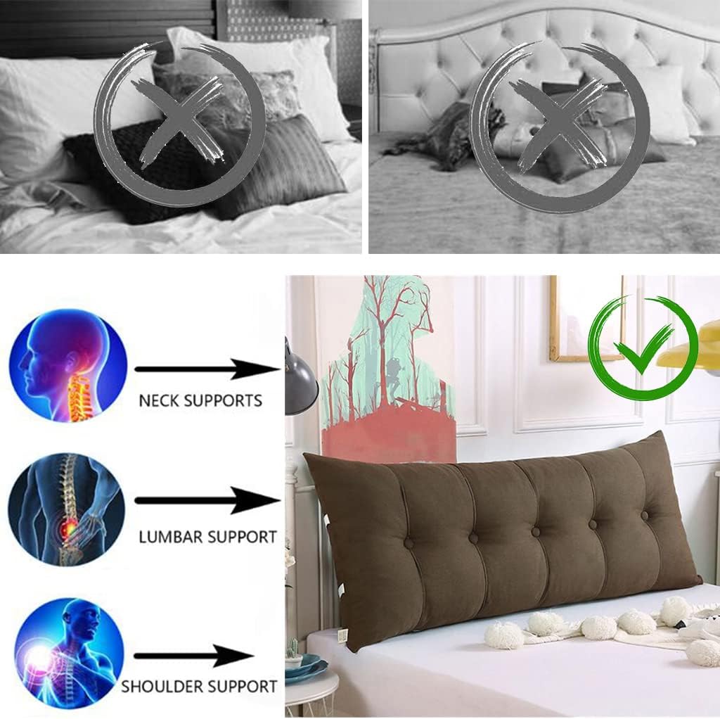 ZZYK Reading Pillow Fleece Headboard Cushion 80cm
