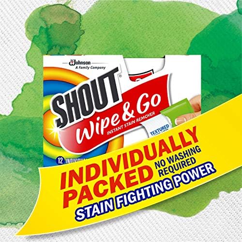 Shout Wipes Stain Remover for Clothes 12 Wipes per Carton 6 Cartons