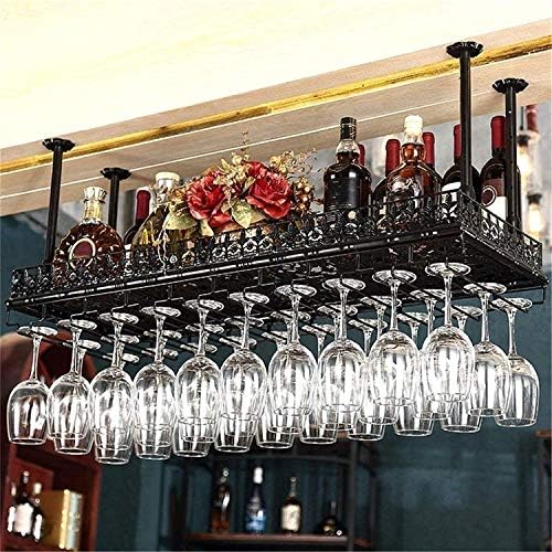 Adjustable Metal Wine Rack with Glass Holder and Shelf