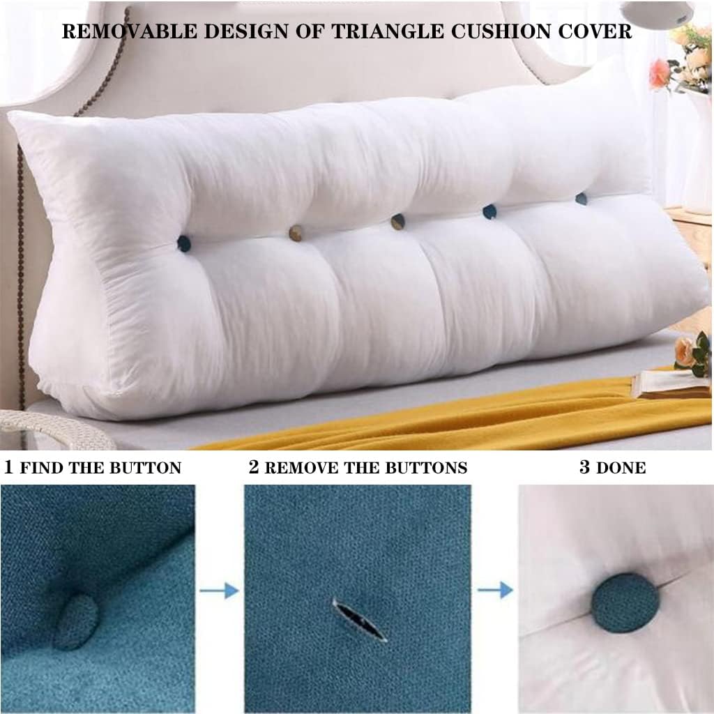 ZZYK 47inch Triangular Headboard Pillow Grey