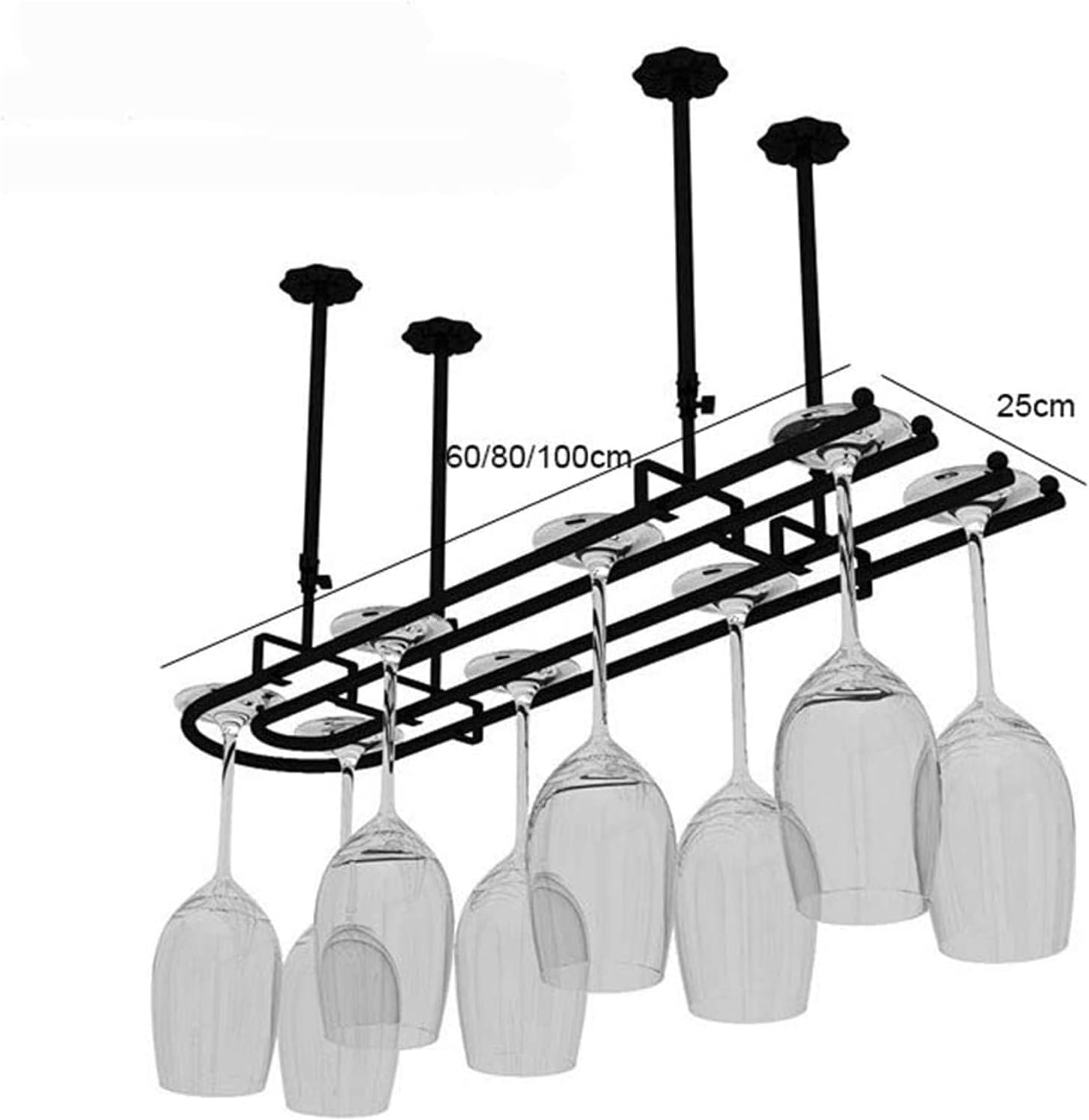 ALDEPO Freestanding Wine Rack Metal Bar 6025cm