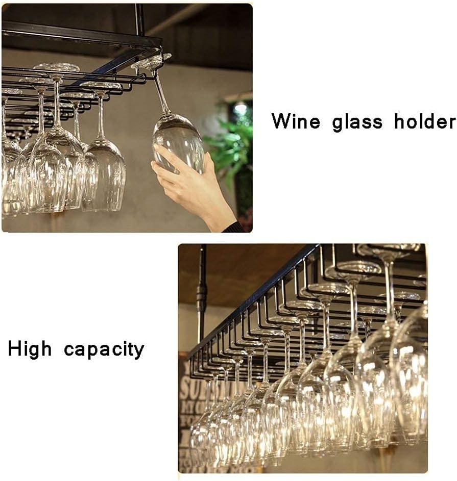 QHCS Wall-Mounted Wine Rack 90cm Iron Storage Shelf