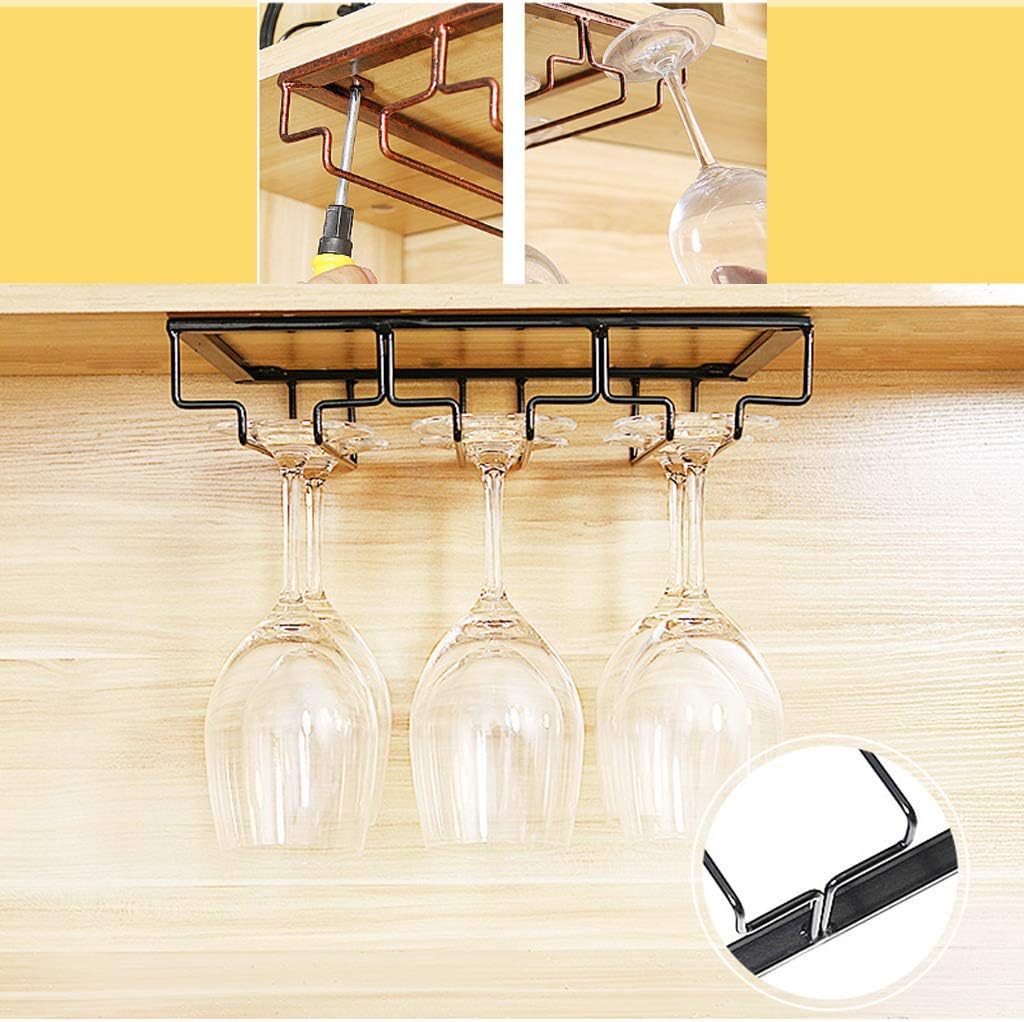 ZJDYDY 4 Rows Black Wine Glass Rack