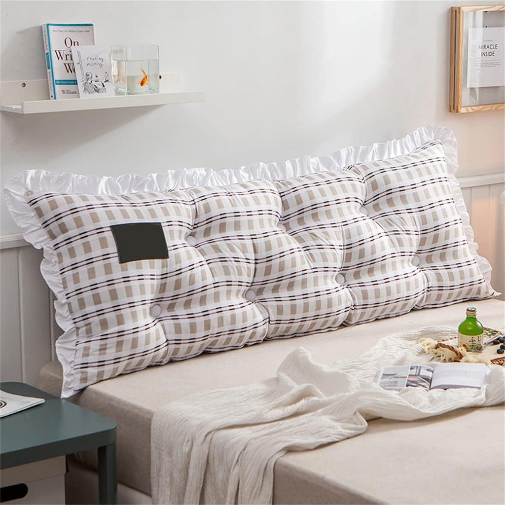 ZZYK Plaid Headboard Cushion Reading Body Pillow