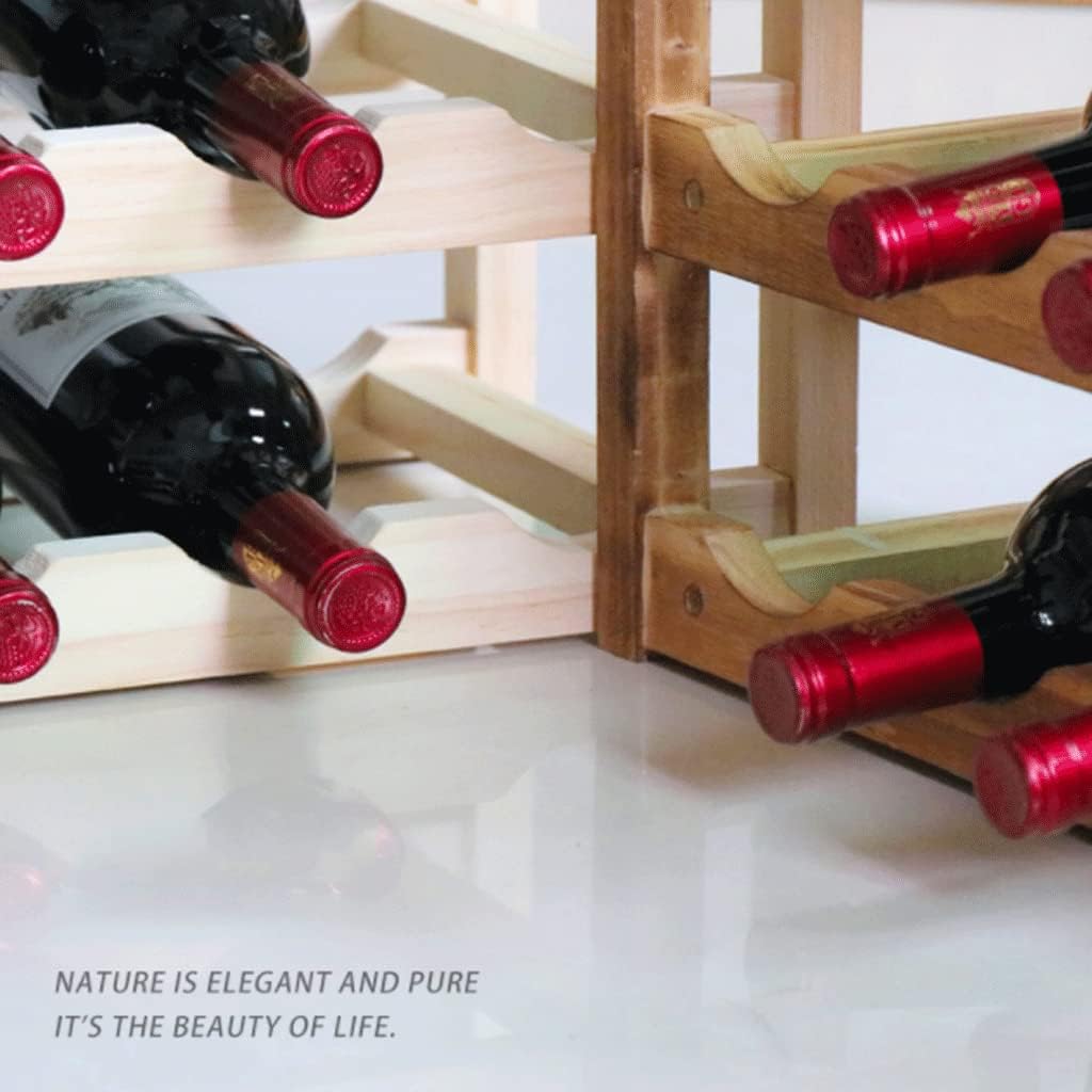 Three-Layer Premium Pine Wine Rack with Screw Reinforcement 12 Bottles