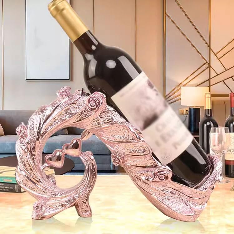Space-Saving Silver Peacock Wine Rack for Home Decor