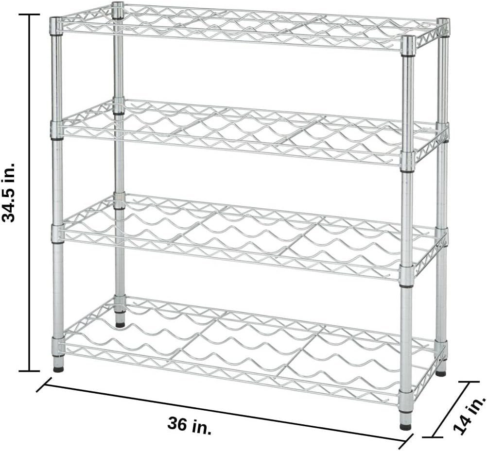 TRINITY 4-Tier Adjustable Wine Rack Freestanding Chrome