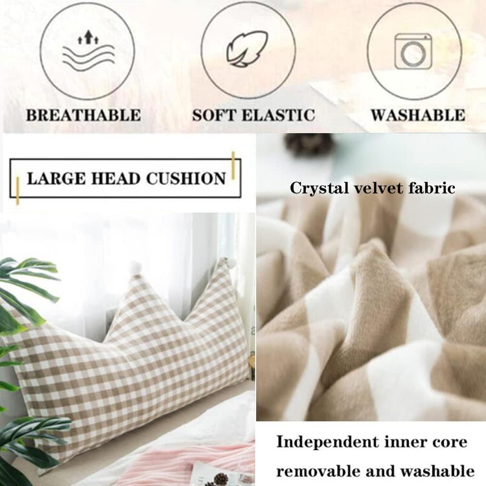 ZZYK Velvet Headboard Pillow 47 Extra Large