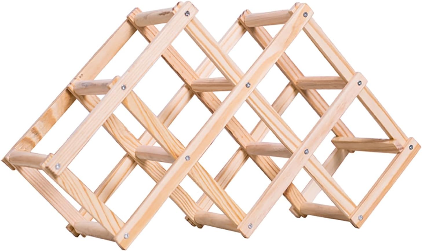 NALoRa Foldable Wood Wine Rack with 10 Bottle Capacity