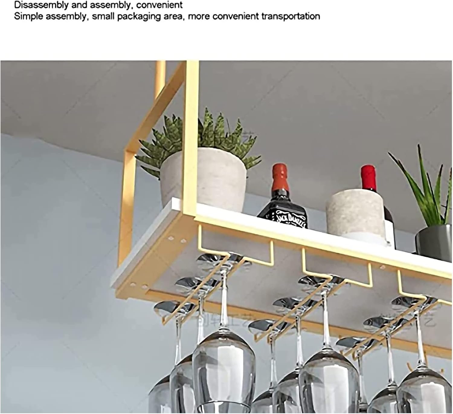 ALDEPO Wall-Mounted Wine Rack with Guardrail Industrial Design for Restaurant Kitchen