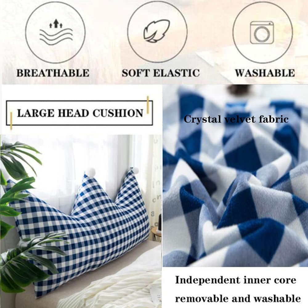 ZZYK Soft Headboard Reading Pillow with Removable Fleece Cover