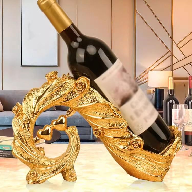Space-Saving Silver Peacock Wine Rack for Home Decor