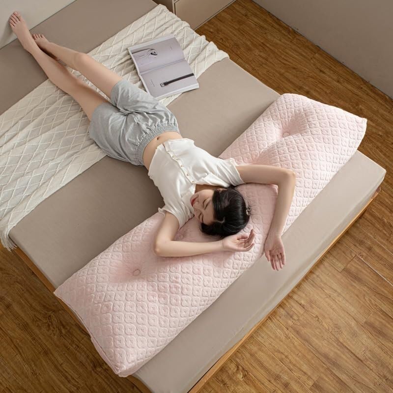 Pink Fleece Wedge Headboard Pillow for Reading and Support