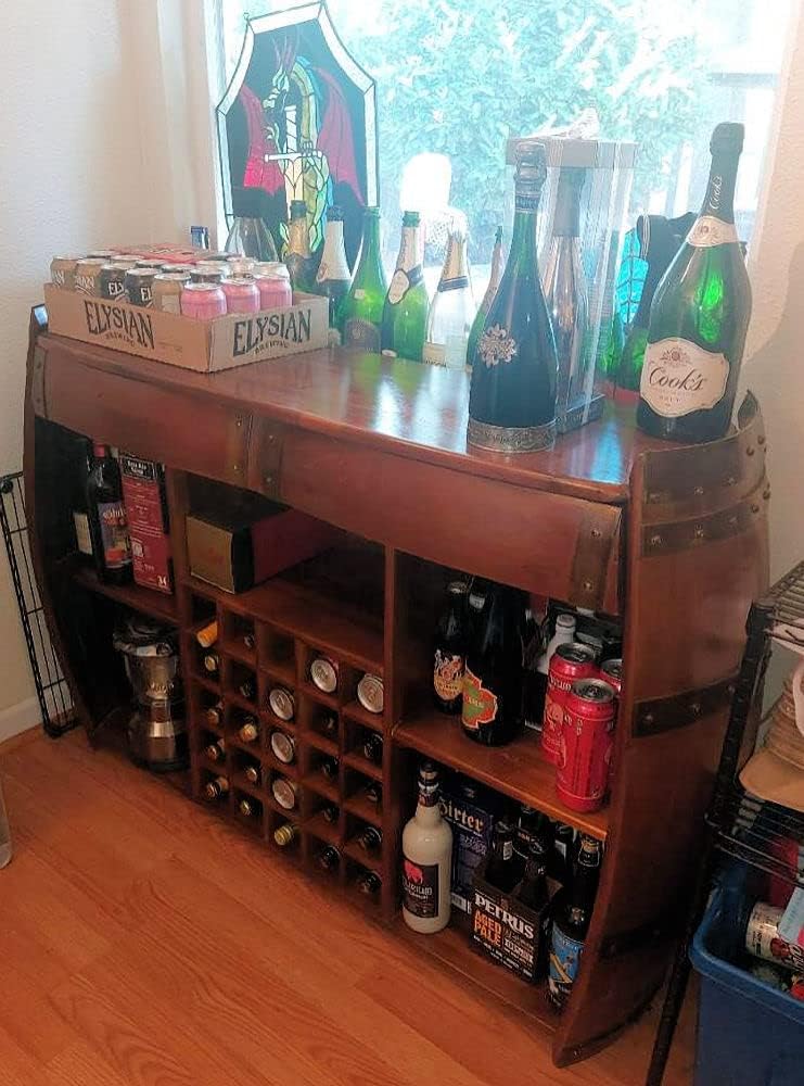 MGP Double Wine Barrel Rack with Glass Hanger 1