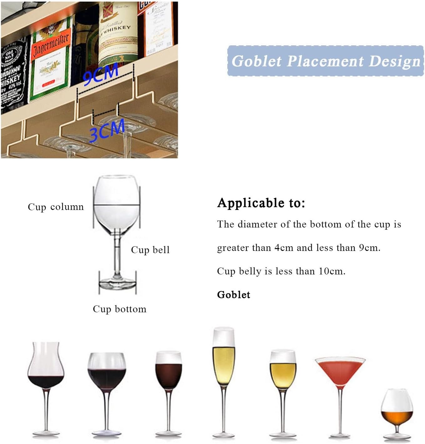 Ceiling Hanging Wine Rack with Adjustable Holder