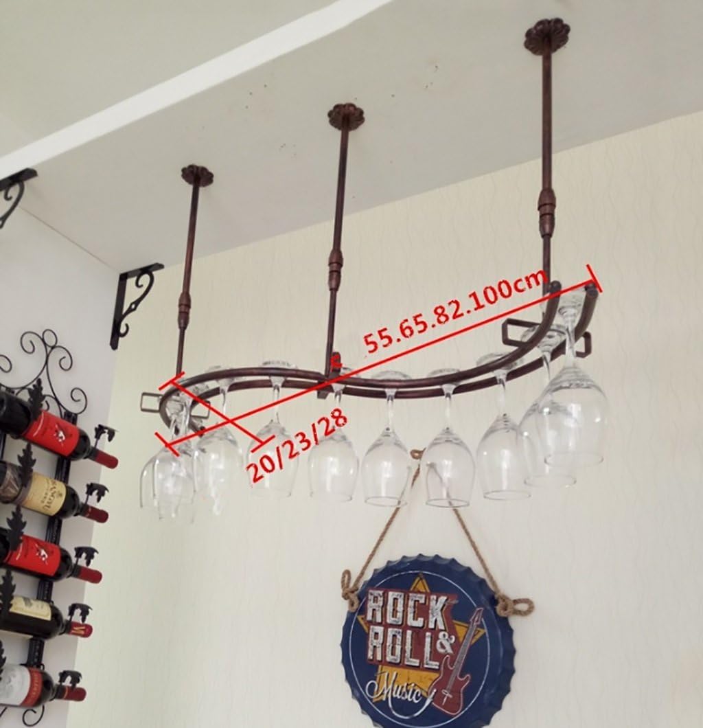 Suspension Wine Glass Holder Black Wrought Iron