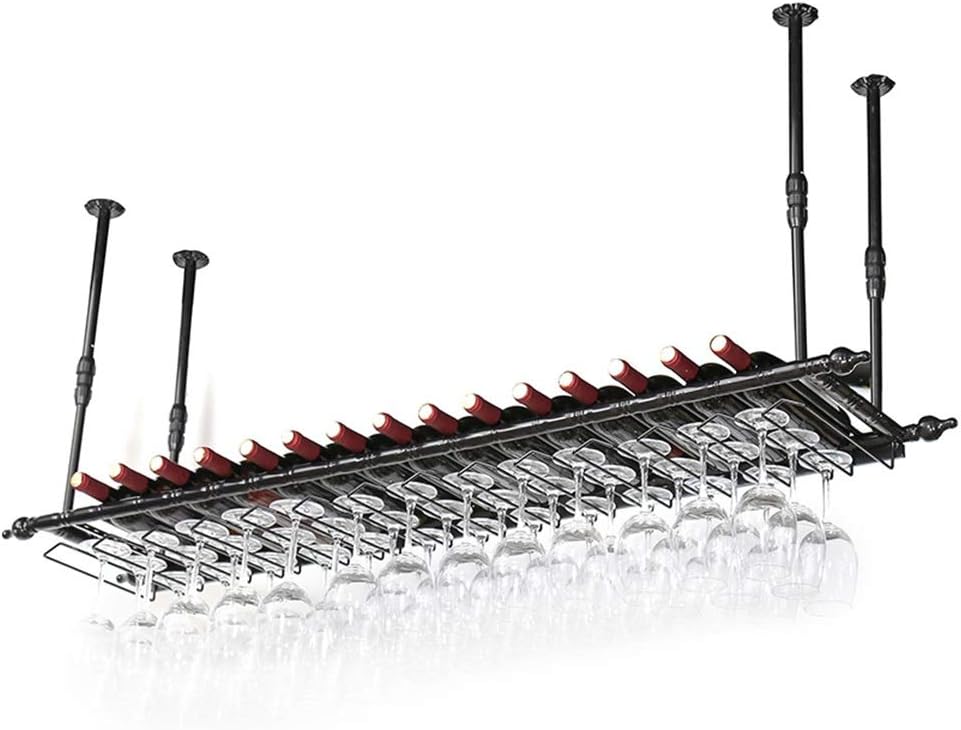 LUNEZY Adjustable Wine Racks for Glasses and Bottles