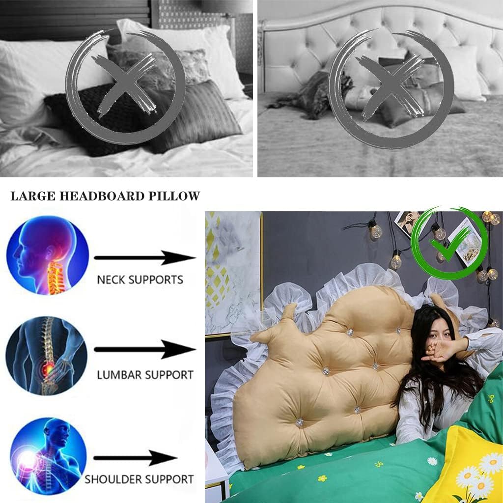 ZZYK Large Bolster Reading Pillow with Removable Casing